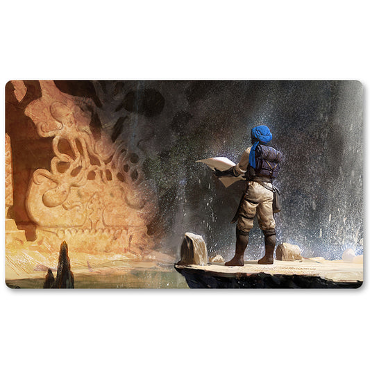 Board Game Peripheral- Quest-for-Ancient-Secrets  -MTG Playmat Size 23.6X13.7in Play mats Compatible for TCG RPG CCG Trading Card Game