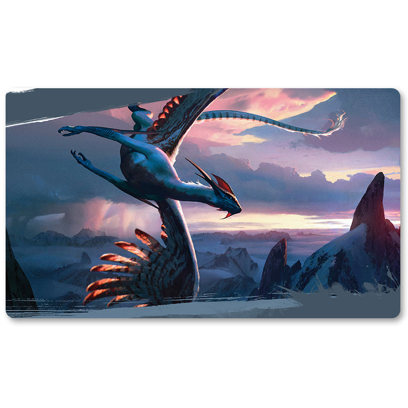 Board Game Peripheral- Ojutai Soul Of Winter  -MTG Playmat Size 23.6X13.7in Play mats Compatible for TCG RPG CCG Trading Card Game