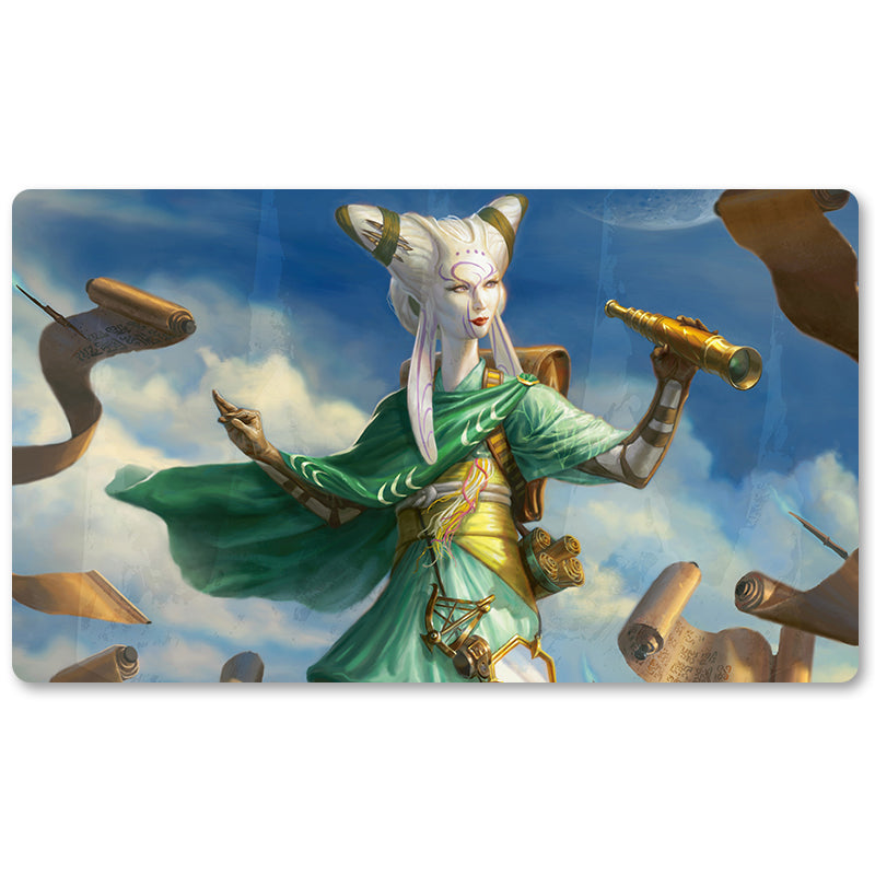 Board Game Peripheral- Tamiyo the Moon Sage -MTG Playmat Size 23.6X13.7in Play mats Compatible for TCG RPG CCG Trading Card Game