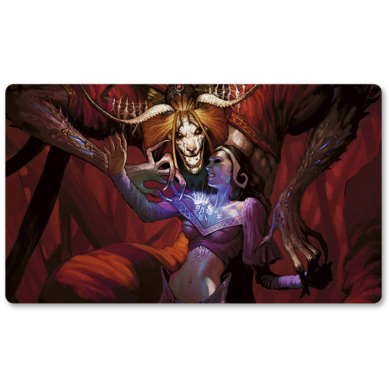 Board Game Peripheral- Demonic Tutor -MTG Playmat Size 23.6X13.7in Play mats Compatible for TCG RPG CCG Trading Card Game