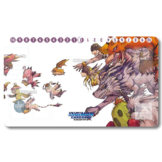 Digimon Ancient Greymon Playmat- Digimon Playmat Size 23.6X13.7in Play mats Compatible for TCG DTCG CCG Trading Card Game