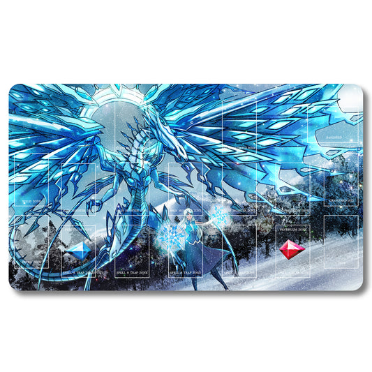 Tabulludo Ekstercentra - 148656- Yugioh Playmat Grandeco 23.6X13.7in Ludaj matoj Kongrua por TCG OCG CCG Komerca Kartludo