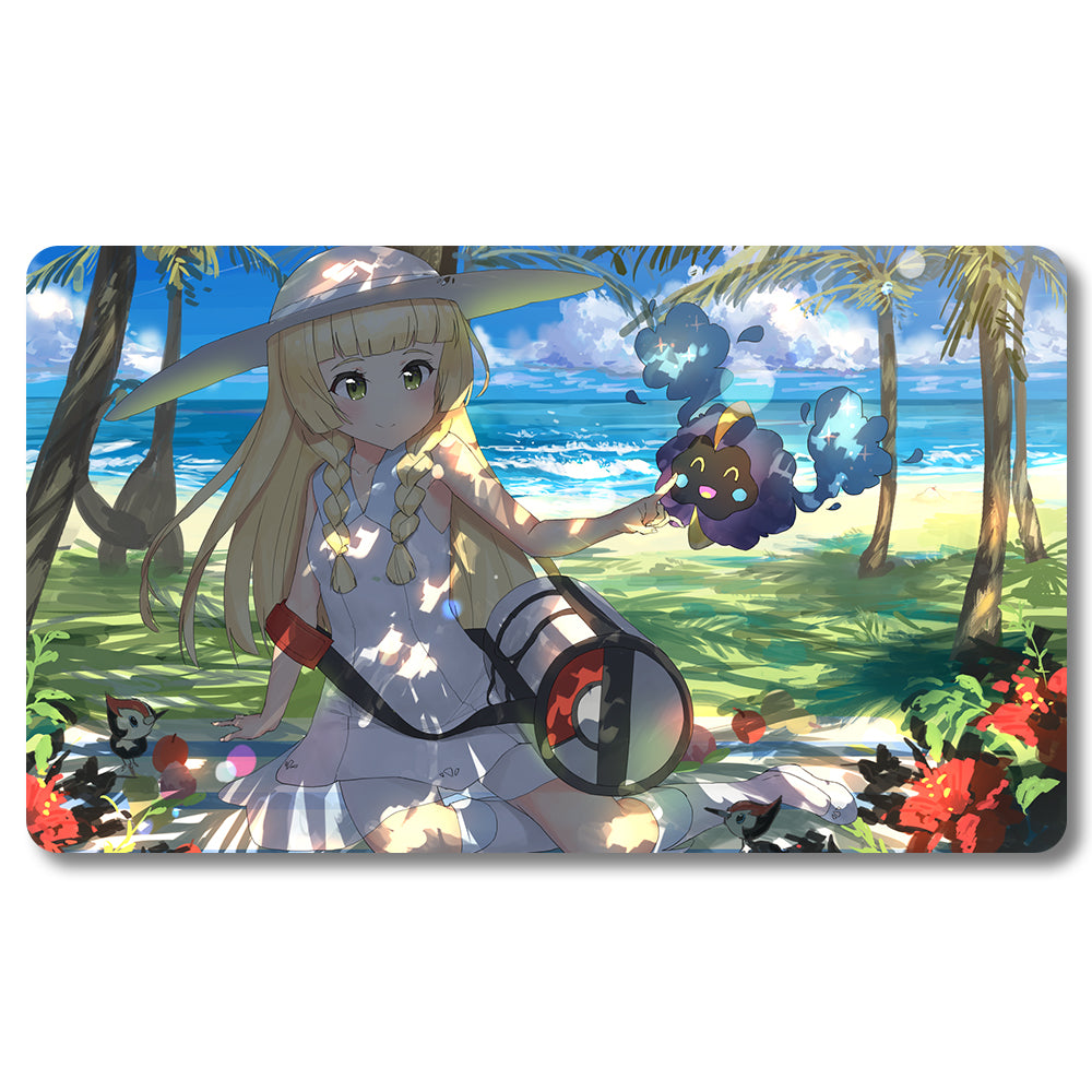 Board Game Lilia Playmat - Pokemon Size 23.6X13.7in Play mats Compatible for TCG MTG RPG CCG Trading Card Game