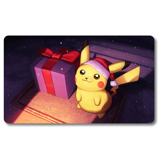 PTCG Pikachu Playmat - Pokemon  Size 23.6X13.7in Play mats Compatible for TCG MTG RPG CCG Trading Card Game