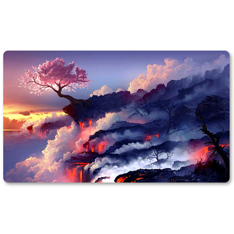 Magic The Gathering Peripheral- Pink tree  -MTG Playmat Size 23.6X13.7in Play mats Compatible for TCG RPG CCG Trading Card Game