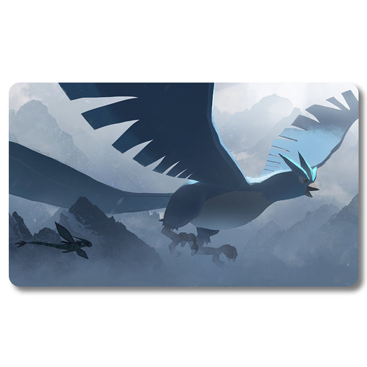 PTCG Frozen bird Playmat - Pokemon Size 23.6X13.7in Play mats Compatible for TCG MTG RPG CCG Trading Card Game