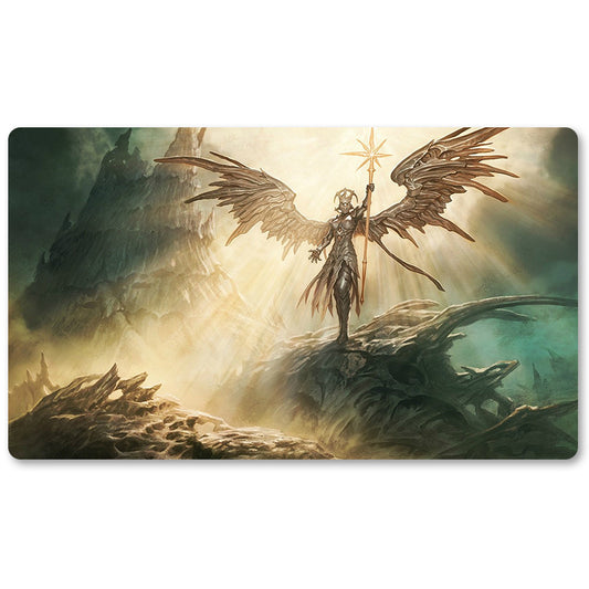 Board Game Peripheral- Sunblast Angel -MTG Playmat Size 23.6X13.7in Play mats Compatible for TCG RPG CCG Trading Card Game