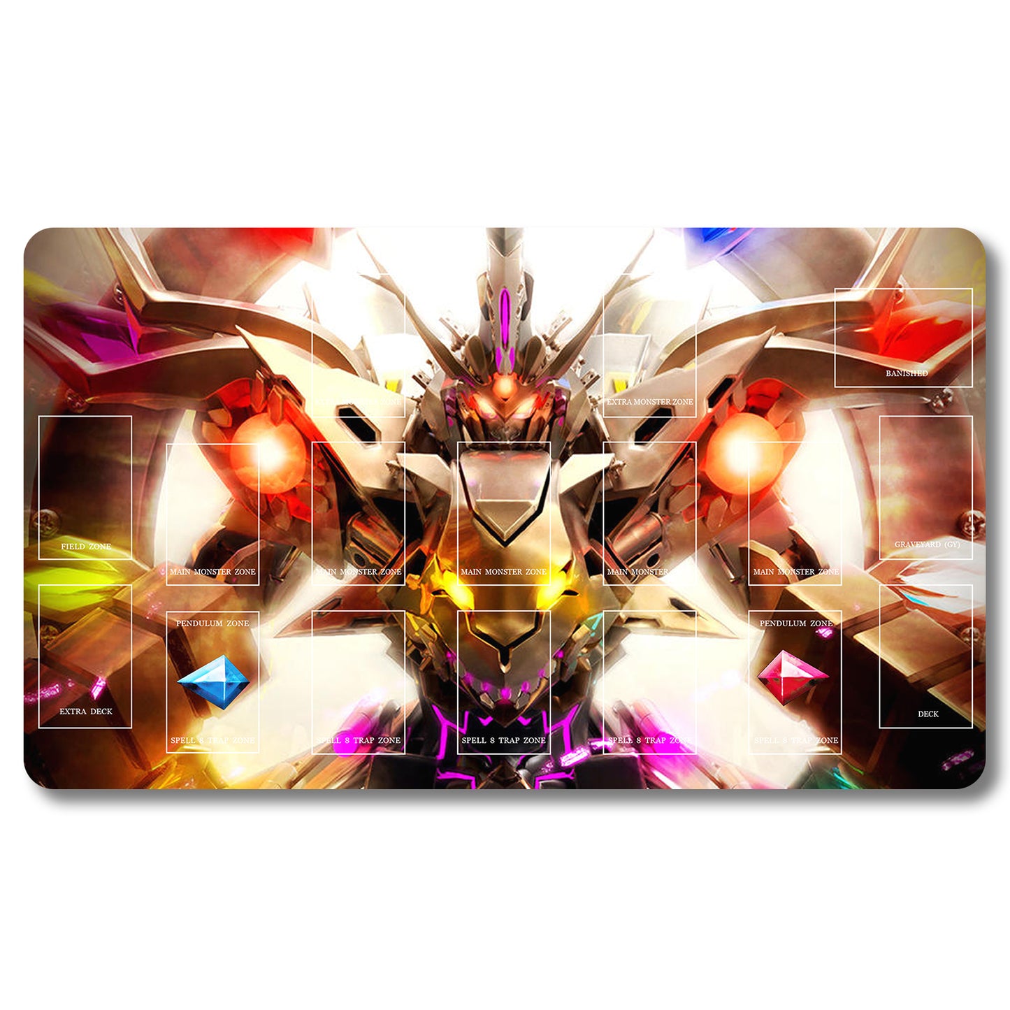 YUGIOH Ambition Thunder Horse Playmat - Yugioh Size 23.6X13.7in Play mats Compatible for TCG OCG CCG Trading Card Game