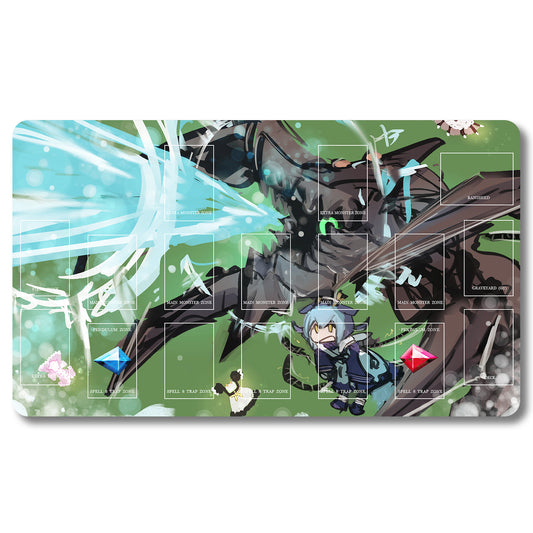 Tabulludo Ekstercentra - 9mjgek- Yugioh Playmat Grandeco 23.6X13.7in Ludaj matoj Kongrua por TCG OCG CCG Komerca Kartludo