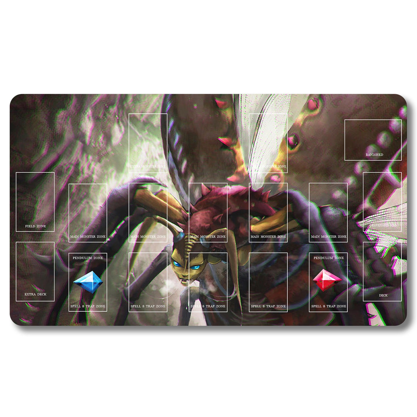 YUGIOH Peripheral - 239653- Yugioh Playmat Size 23.6X13.7in Play mats Compatible for TCG OCG CCG Trading Card Game