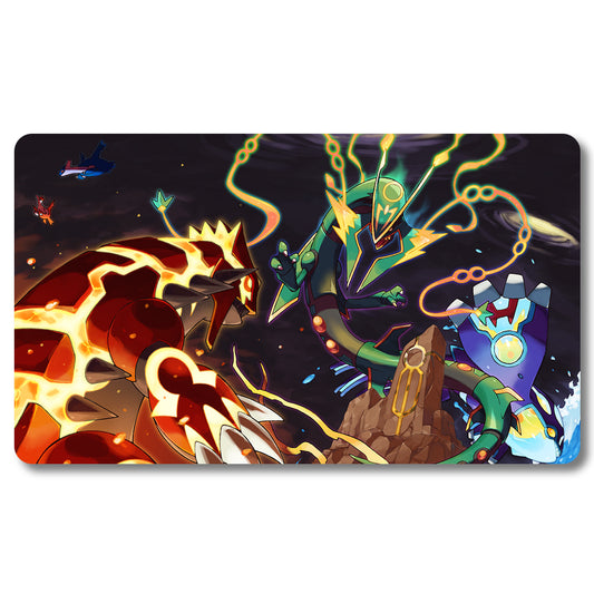 PTCG Gaioka/Gulado/Liekong Sitting Playmat - Pokemon Size 23.6X13.7in Play mats Compatible for TCG MTG RPG CCG Trading Card Game