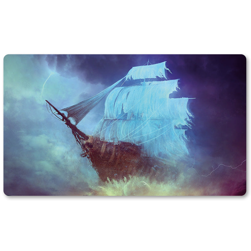 Magic The Gathering Peripheral- Ghost Ship -MTG Playmat Size 23.6X13.7in Play mats Compatible for TCG RPG CCG Trading Card Game