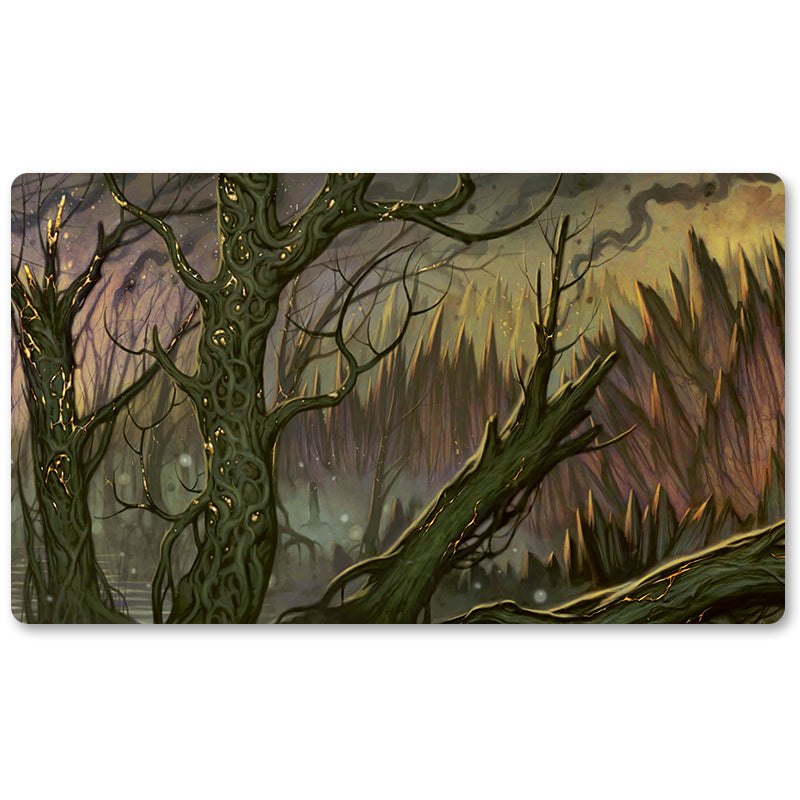 Board Game Peripheral- Shadowmoor Basic Land Diptychs1-MTG Playmat Size 23.6X13.7in Play mats Compatible for TCG RPG CCG Trading Card Game