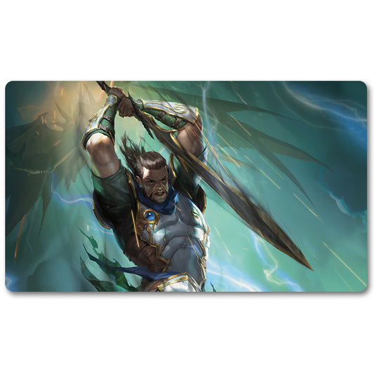 Magic The Gathering Peripheral- GIDEON BLACKBLADE -MTG Playmat Size 23.6X13.7in Play mats Compatible for TCG RPG CCG Trading Card Game