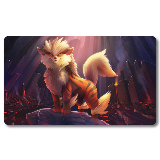 PTCG Arcanine Playmat - Pokemon Size 23.6X13.7in Play mats Compatible for TCG MTG RPG CCG Trading Card Game