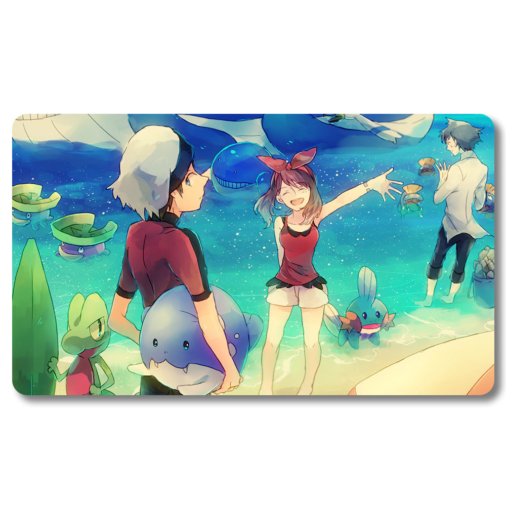 Tabulludo Ekstercentra - 661599- Pokemon Playmat Grandeco 23.6X13.7in Ludaj matoj Kongrua por TCG MTG RPG CCG Komerca Kartludo