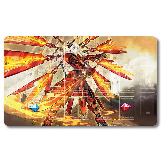 Board Game Sky Striker Ace Playmat - Yugioh Size 23.6X13.7in Play mats Compatible for TCG OCG CCG Trading Card Game