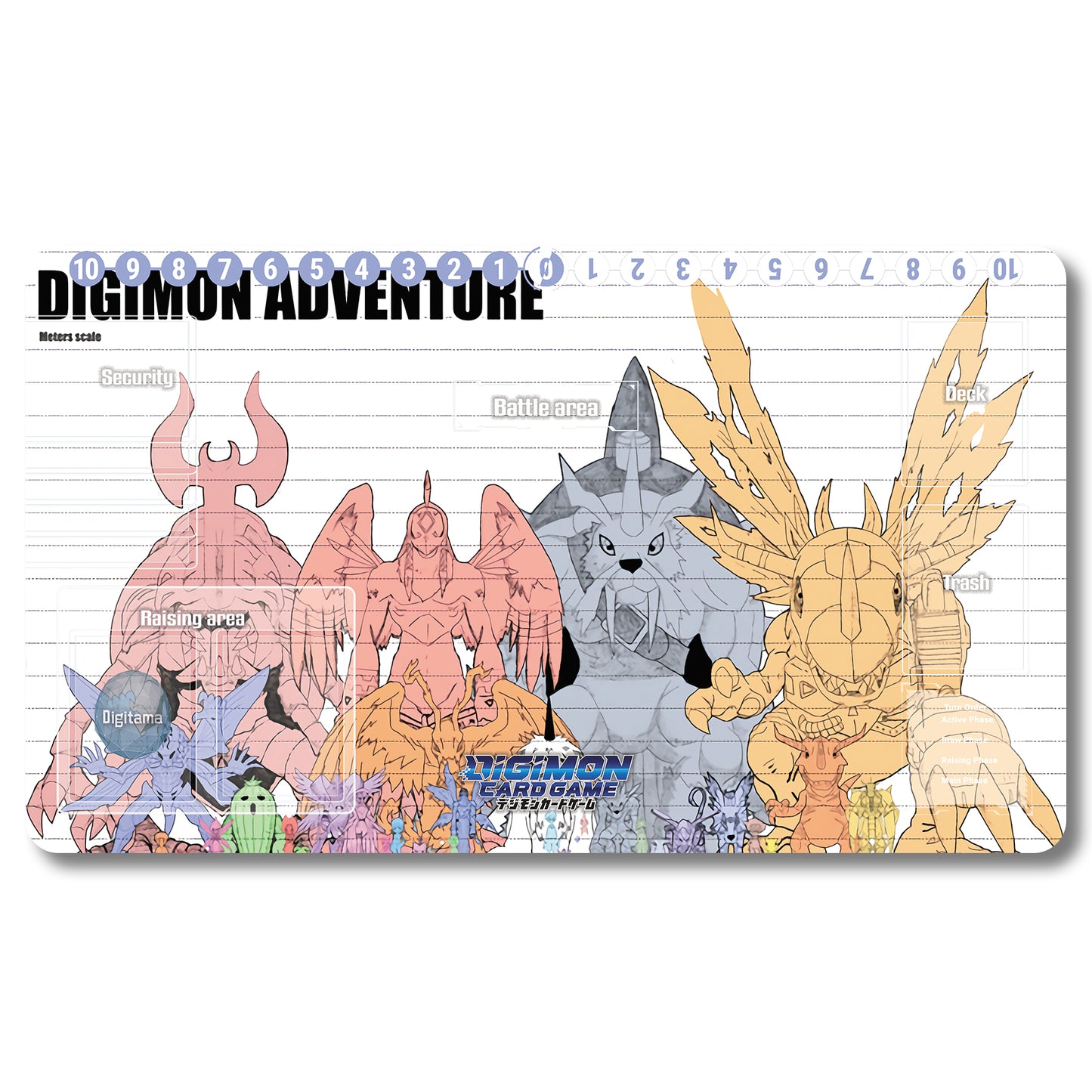 Board Game Angemon Playmat - Digimon Size 23.6X13.7in Play mats Compatible for TCG DTCG CCG Trading Card Game