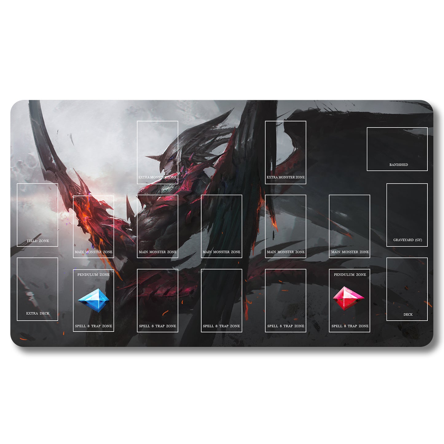 Board Game Peripheral - 1266638- Yugioh Playmat Size 23.6X13.7in Play mats Compatible for TCG OCG CCG Trading Card Game