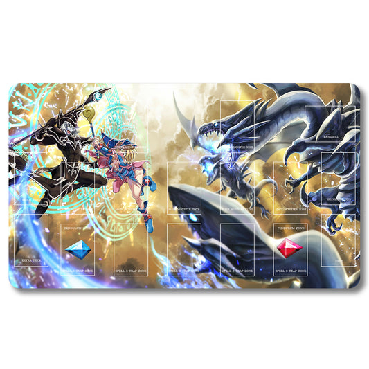 Tabulludo Ekstercentra - 97953- Yugioh Playmat Grandeco 23.6X13.7in Ludaj matoj Kongrua por TCG OCG CCG Komerca Kartludo