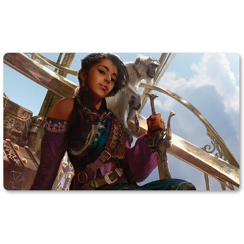 Magic The Gathering Peripheral- Kari Zev Skyship Raider  -MTG Playmat Size 23.6X13.7in Play mats Compatible for TCG RPG CCG Trading Card Game