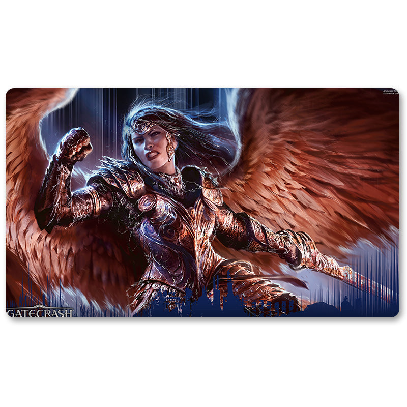 Magic The Gathering Peripheral- Angelic-Skirmisher -MTG Playmat Size 23.6X13.7in Play mats Compatible for TCG RPG CCG Trading Card Game