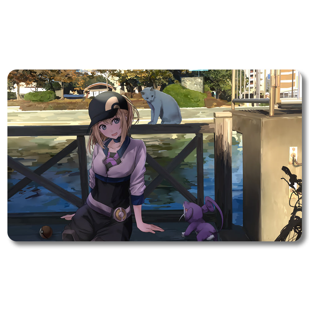 PTCG Peripheral - mpwq28- Pokemon Playmat Size 23.6X13.7in Play mats Compatible for TCG MTG RPG CCG Trading Card Game