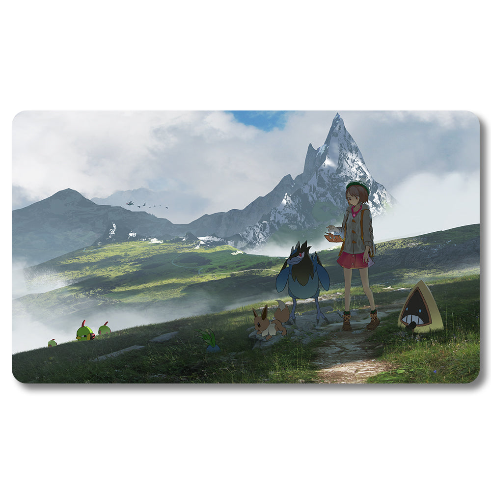 PTCG Sailian Playmat - Pokemon Size 23.6X13.7in Play mats Compatible for TCG MTG RPG CCG Trading Card Game