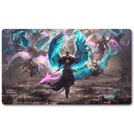 Board Game Peripheral- Rampage of the Valkyries  -MTG Playmat Size 23.6X13.7in Play mats Compatible for TCG RPG CCG Trading Card Game