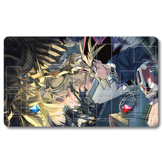 Board Game Yugi Muto Playmat - Yugioh Size 23.6X13.7in Play mats Compatible for TCG OCG CCG Trading Card Game