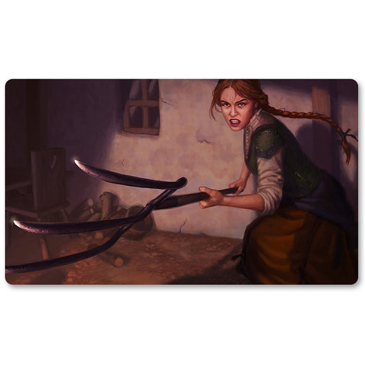 Board Game Peripheral- Sharpened Pitchfork -MTG Playmat Size 23.6X13.7in Play mats Compatible for TCG RPG CCG Trading Card Game