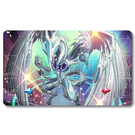 Board Game Stardust Dragon Playmat - Yugioh Size 23.6X13.7in Play mats Compatible for TCG OCG CCG Trading Card Game