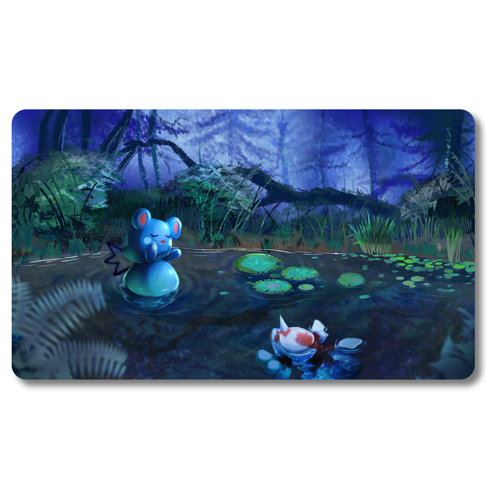 Board Game Peripheral - 849282- Pokemon Playmat Size 23.6X13.7in Play mats Compatible for TCG MTG RPG CCG Trading Card Game