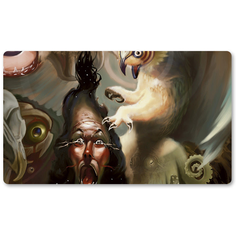 Board Game Peripheral- Traumatic Visions -MTG Playmat Size 23.6X13.7in Play mats Compatible for TCG RPG CCG Trading Card Game