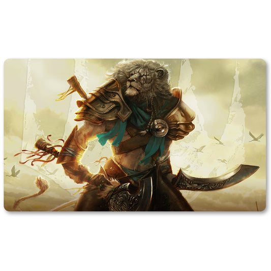 Magic The Gathering Peripheral- Ajani, Mentor of Heroes -MTG Playmat Size 23.6X13.7in Play mats Compatible for TCG RPG CCG Trading Card Game