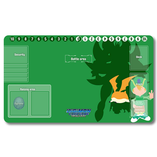 Board Game Patamon Playmat - Digimon Size 23.6X13.7in Play mats Compatible for TCG DTCG CCG Trading Card Game