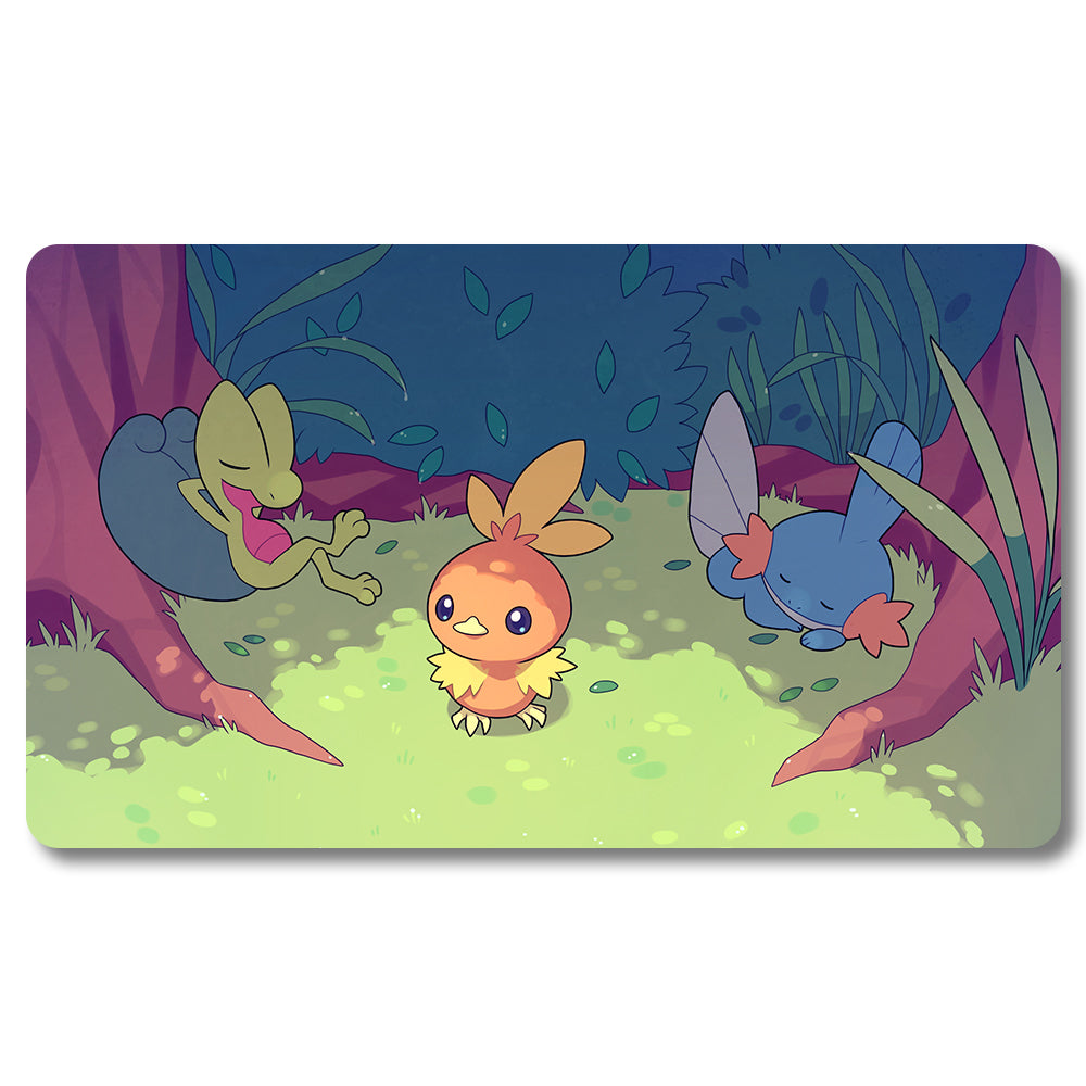 PTCG Torchic Playmat- Pokemon  Size 23.6X13.7in Play mats Compatible for TCG MTG RPG CCG Trading Card Game