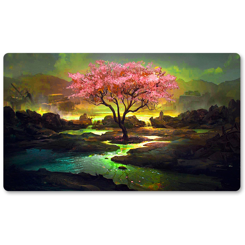 Magic The Gathering Peripheral- Pink-Tree  -MTG Playmat Size 23.6X13.7in Play mats Compatible for TCG RPG CCG Trading Card Game