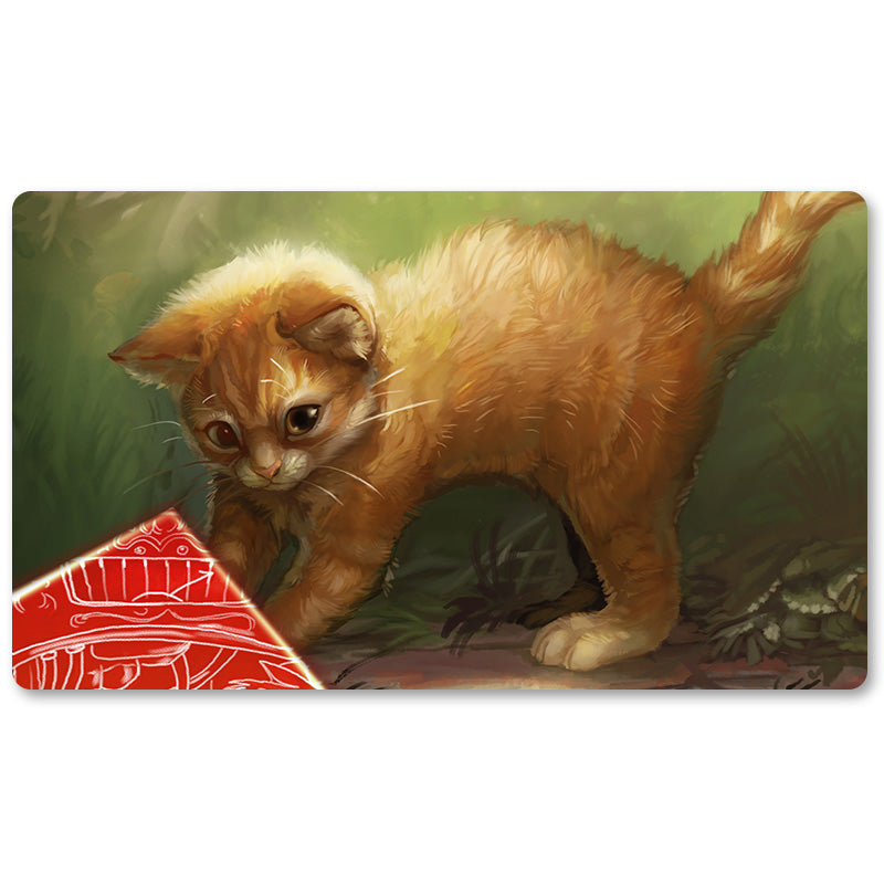 Magic The Gathering Peripheral- Adorable  Kitten -MTG Playmat Size 23.6X13.7in Play mats Compatible for TCG RPG CCG Trading Card Game