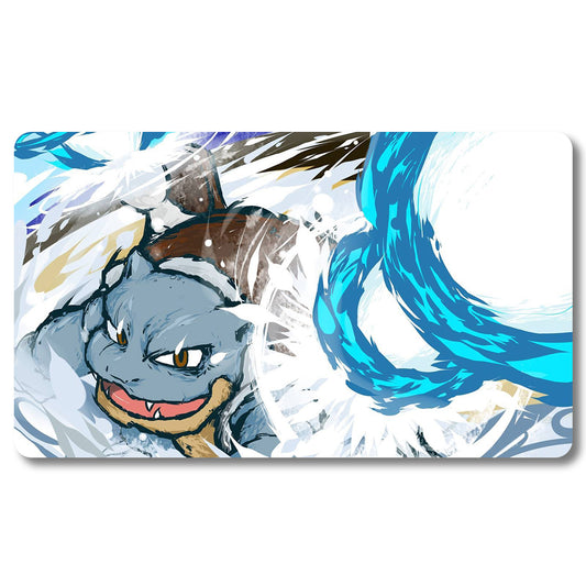 Board Game Blastoise Playmat - Pokemon Size 23.6X13.7in Play mats Compatible for TCG MTG RPG CCG Trading Card Game