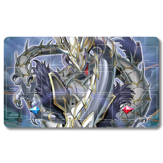 YUGIOH Guardian Dragon Agapein Playmat - Yugioh Size 23.6X13.7in Play mats Compatible for TCG OCG CCG Trading Card Game