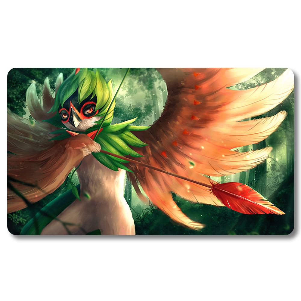 Board Game Sniper Shooting Tree Owl Playmat - Pokemon Size 23.6X13.7in Play mats Compatible for TCG MTG RPG CCG Trading Card Game