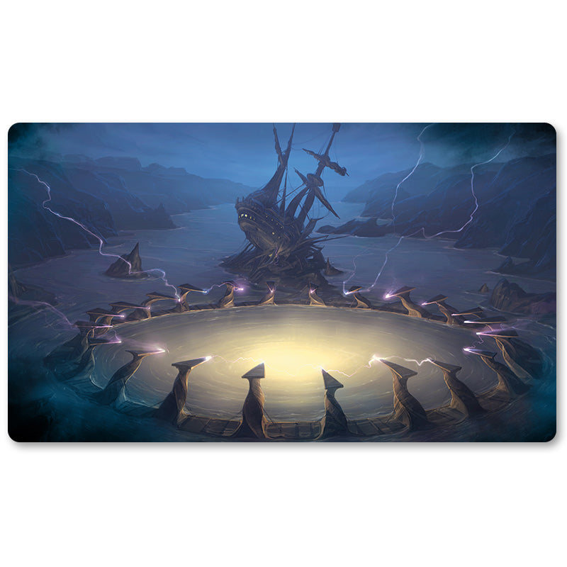 Board Game Peripheral- DROWNYARD TEMPLE -MTG Playmat Size 23.6X13.7in Play mats Compatible for TCG RPG CCG Trading Card Game