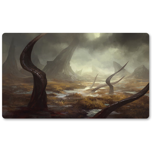 Board Game Peripheral- Bloodstained-Mire -MTG Playmat Size 23.6X13.7in Play mats Compatible for TCG RPG CCG Trading Card Game