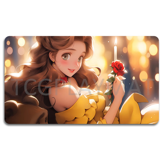 Board Game Princess belle Lorcana Playmat- 23120582-  Size 23.6X13.7in Play mats Compatible for TCG RPG CCG Mouse Pad Desk Mats