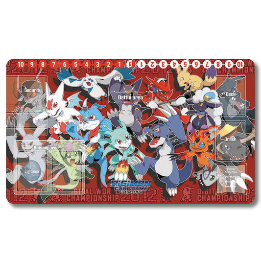 Board Game V-mon Playmat - Digimon Size 23.6X13.7in Play mats Compatible for TCG DTCG CCG Trading Card Game