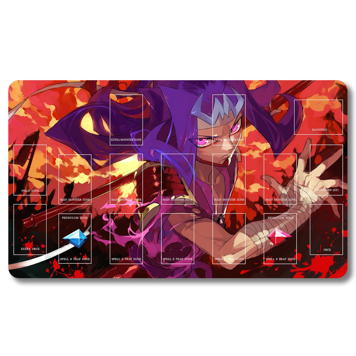 YUGIOH Peripheral - 487953- Yugioh Playmat Size 23.6X13.7in Play mats Compatible for TCG OCG CCG Trading Card Game