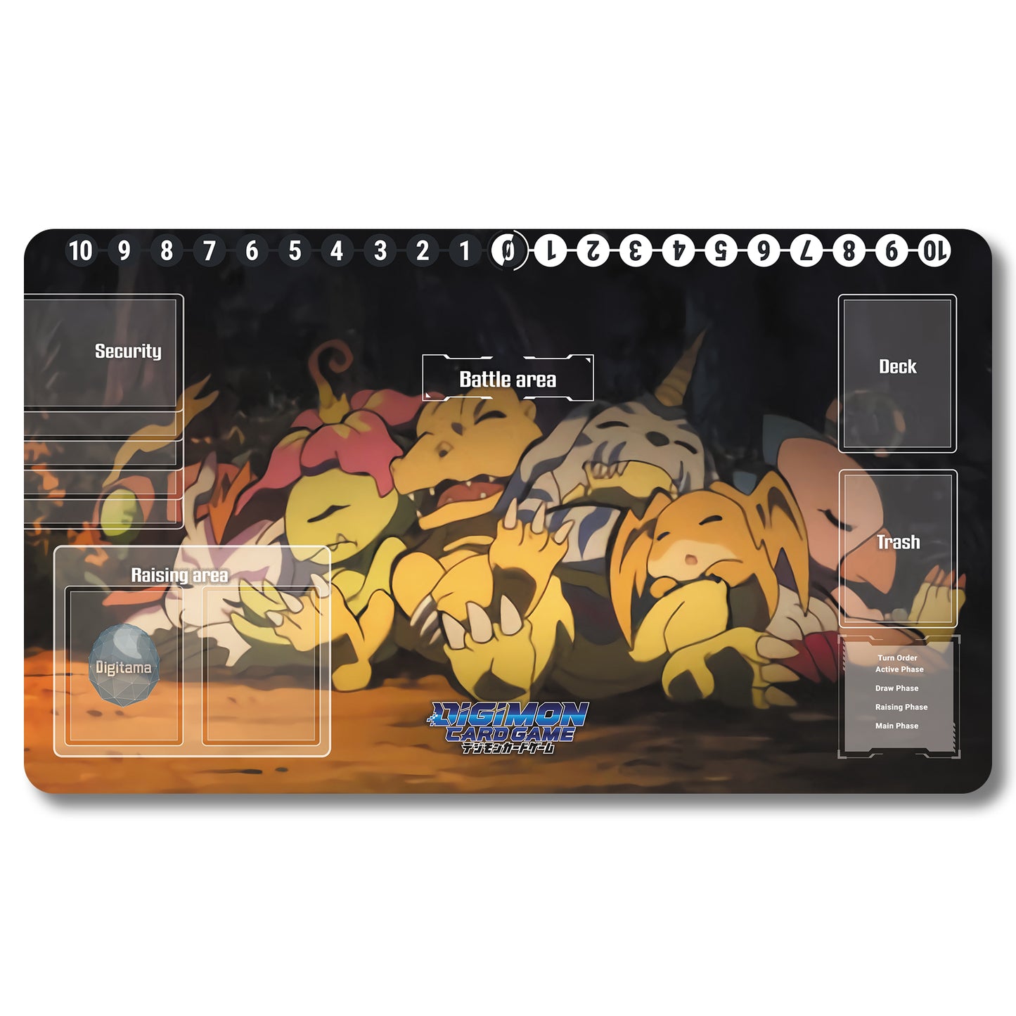 Board Game Agumon Playmat - Digimon Size 23.6X13.7in Play mats Compatible for TCG DTCG CCG Trading Card Game