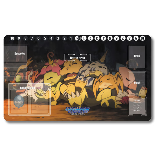 Board Game Agumon Playmat - Digimon Size 23.6X13.7in Play mats Compatible for TCG DTCG CCG Trading Card Game