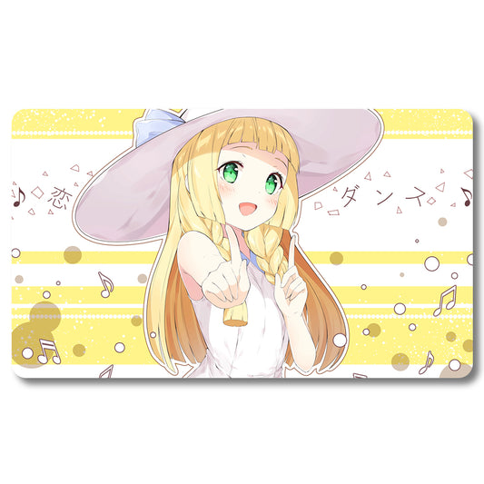 PTCG Lilia Playmat - Pokemon Size 23.6X13.7in Play mats Compatible for TCG MTG RPG CCG Trading Card Game